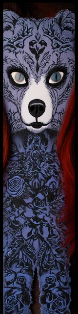 Free bear bookmarks for adults featuring a skinny purple bear